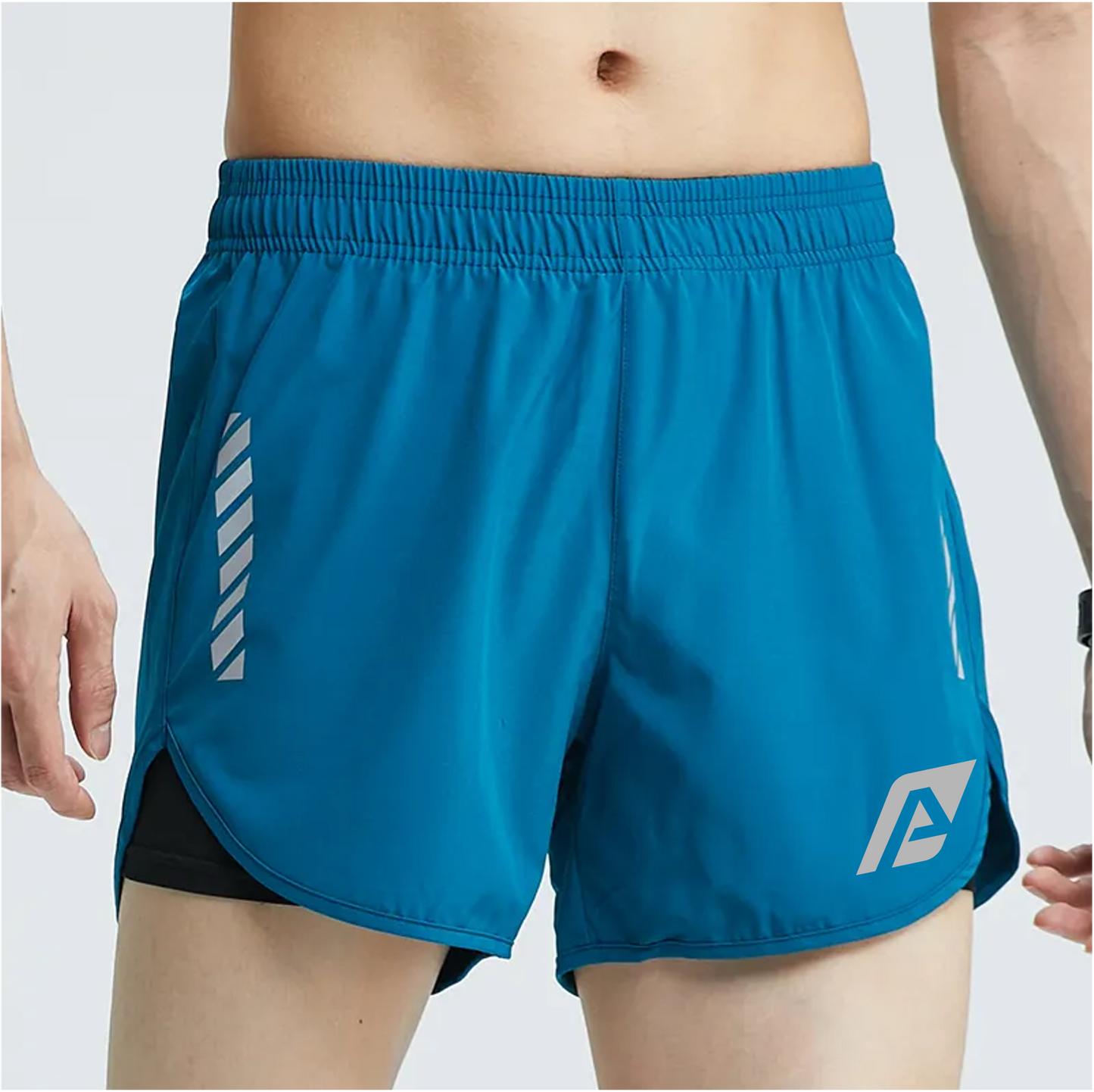 Men's 2 in 1 Running Shorts with a Compression Base Liner